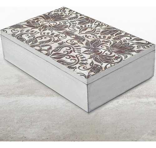 Caja De Madera, Caja De Almacenamiento Decorativa Con Tapa C