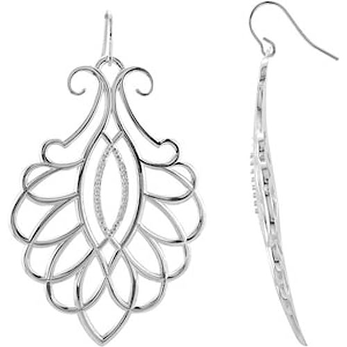 Montaje De Aretes En Forma De Pergamino De Oro Blanco De 10 