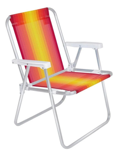 Guarda Sol Vermelho 2 M + 2 Cadeiras De Praia Em Aluminio