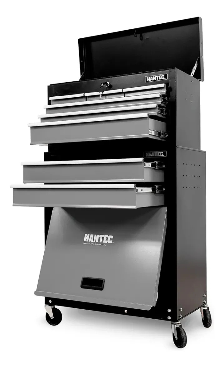 Caja De Herramientas + Gabinete Móvil 9 Cajones Gris Hantec