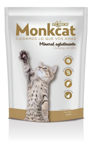Imagen 4 de 4 de Arena Aglomerante Para Gatos Bentonita Monkcat X 12 Kg