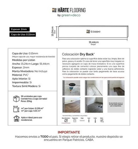 Imagen 3 de 8 de Piso Vinilico Dryback Pvc Lvt 2mm Flotante Simil Madera M2
