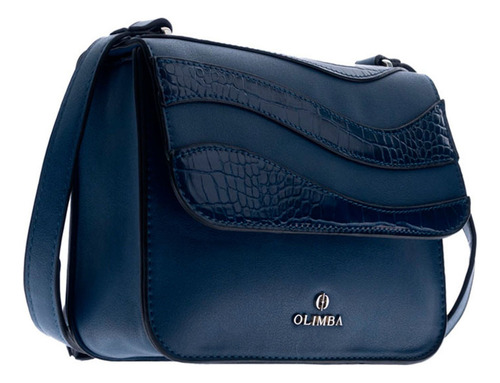 Bolsa Mujer Crossbody Olimba Con Correa 88481 Azul Oscuro Lisa Oro