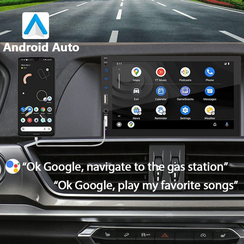 Estéreo De Coche Doble Din De 7 Pulgadas Carplay Android Aut