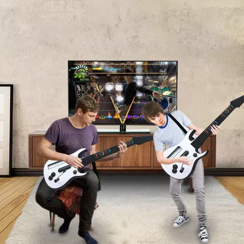 Controlador inalámbrico en forma de guitarra con correa para Wii Guitar Hero