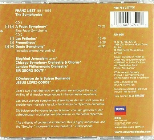Solti / Lopez-cobos - Liszt: A Faust Symphony / Dant Cd