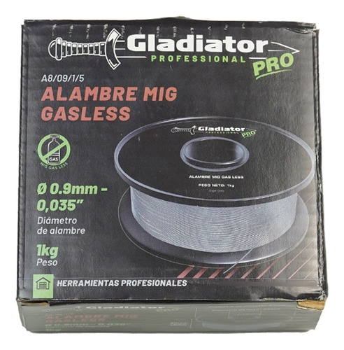Pack 5 Microalambre Flux Core 1 Kg 0.9mm 0.035 Gladiator