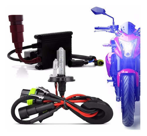 Kit  Xenon  H4-2 - Duplo  Alto  E  Baixo   P/ Motos  4.300k