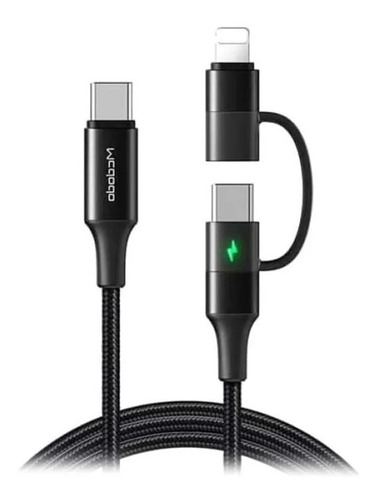 Cabo Pd Fast Charger Mcdodo 2-in-1 Usb-c + Lightning 60w
