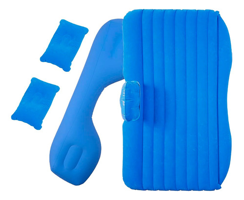 Colchon Inflable Para Autos 2 Almohadas Compresor Comodo  Color Azul