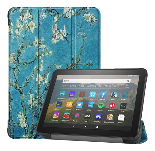 Funda De Piel Con Tapa Para Kindle Fire Hd 8 (2020)