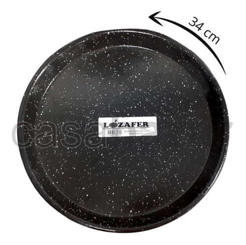 Imagen 2 de 6 de Pizzera Lozafer Molde Para Pizza Enlozada Horno 34 Cm