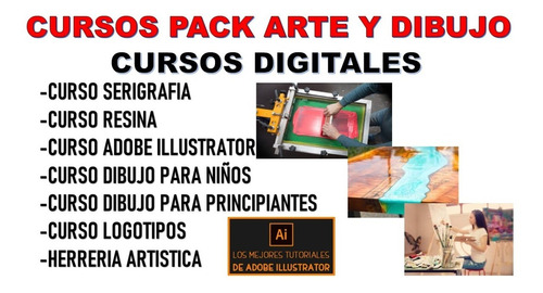 Cursos Digitales Pack Arte Y Dibujo Serigrafia Resina Etc