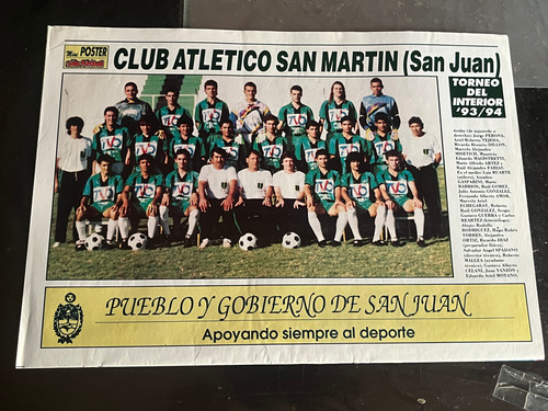 Poster Revista Sólo Fútbol San Martín San Juan 1993 1994