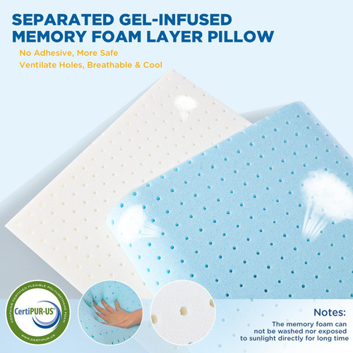Almohadas De Gel Viscoelástico Qutool, Almohada