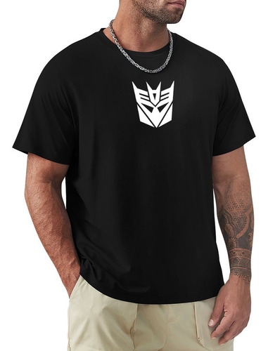 Transformers - Playera Blanca Con Símbolo De Decepticon