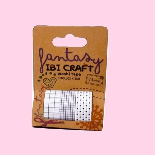 Washi Tape Cinta Adhesiva Pattern 15 Mm X 5 Mts X 3 Unidades Color Comoenlafoto