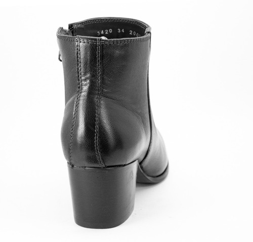 Bota Feminina Comfort - Bico Redondo - Couro De Carneiro Pto
