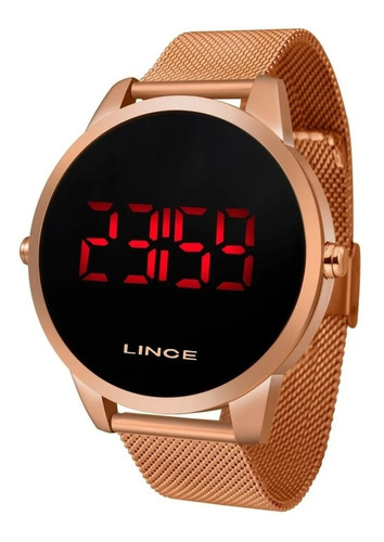 Relogio Lince Feminino Mdr4594l Pxrx Digital Rose Cor do fundo Preto