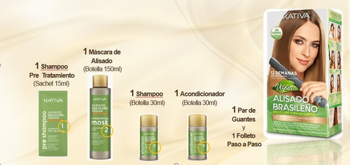 Imagen 4 de 6 de Kativa Kit Alisado Brasileño Vegano