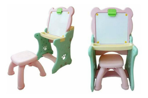 Mesa Infantil De Actividades Con Pizarrón Color Verde