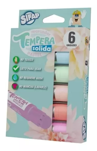 Tempera Solida En Barra Colores Metalizados X6 - Carioca