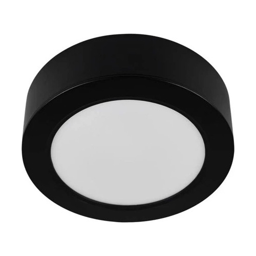 Plafon/panel Led Negro De Adosar Redondo 6w Calido I Nido