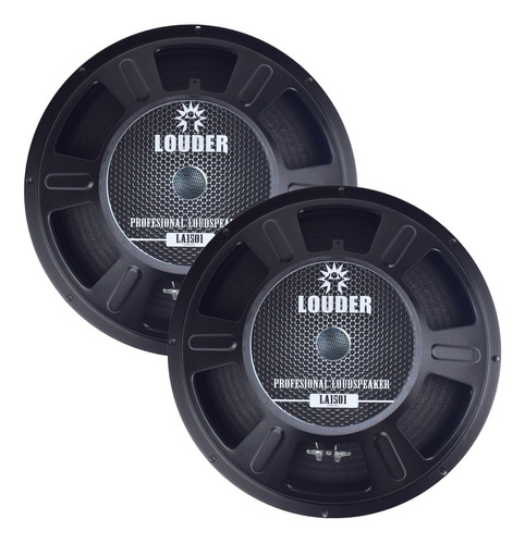 Bocina tipo full range Louder LA1501/2 para auto/camioneta color negro de 8Ω 15" x 2 unidades 