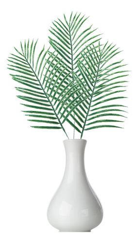 6 Piezas De Hojas Artificiales Falsas De Color Verde Para El