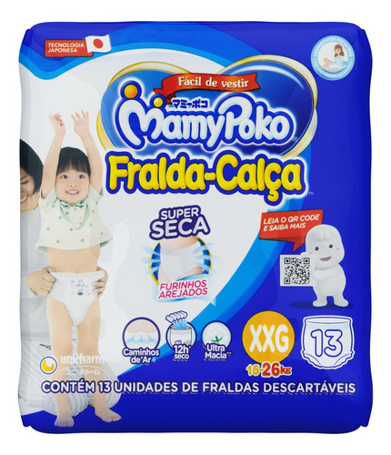 Fraldas MamyPoko Super Seca Calça XXG