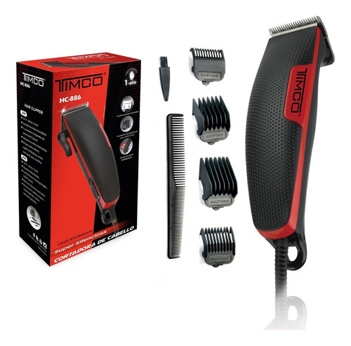 Máquina Para Corte Cabello Timco De Uso Domestico Negro/rojo Negro