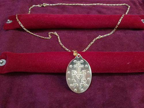 Imagen 4 de 9 de Cadena Baño De Oro 10k Con Virgen Prenda Collar