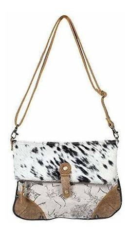 Myra Bag S1304 Bolsa De Lona Y Piel De Vaca Plegable