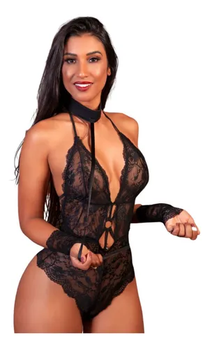 Lingerie Feminina Glamorosa Luxo Body Sexy Renda Langeriesex