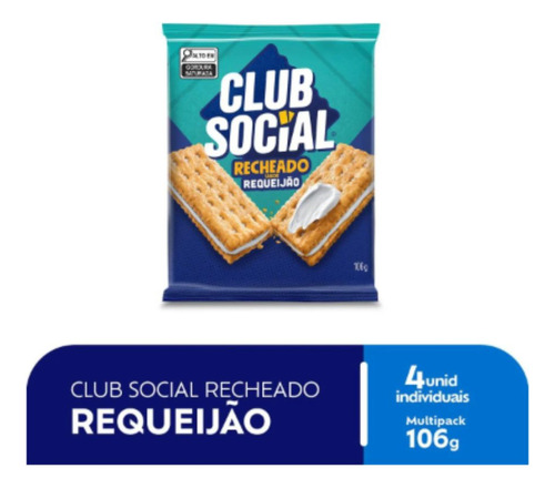 Kit C/3 Club Social Recheado Com Requeijão 106g