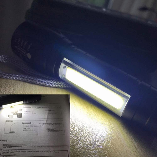 Imagen 6 de 8 de Lampara Tactica Recargable Led 2000l Linterna Lateral