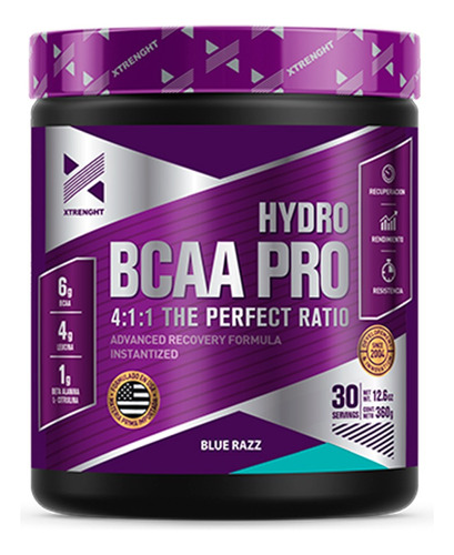 Hydro Bcaa Pro Xtrenght 360 Gr Aminoacidos Sabor Blue Razz