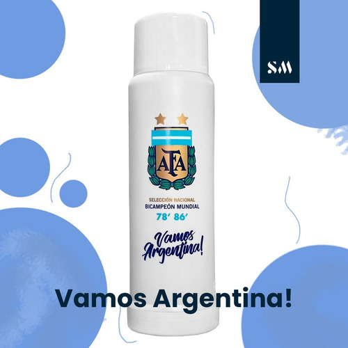 Imagen 3 de 7 de Termo Lumilagro Blanco Selección Argentina Mundial 1 Litro