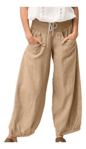 Pantalones Tipo Pijama Holgados Con Bolsillos Holgados Para