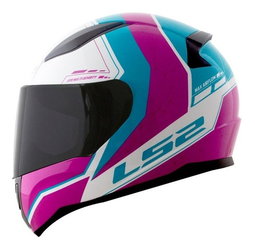 Capacete Ls2 Ff353 Rapid Candie Feminino Branco Pink Prata