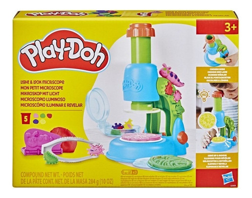Set Play Doh Microscopio Luminoso + 5 Masas / Diverti
