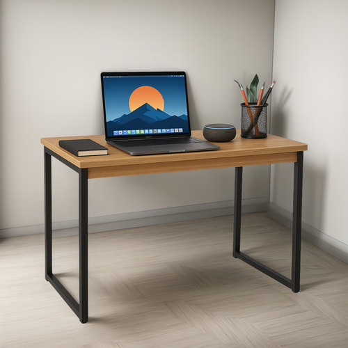 Mesa Escritório 90cm Mdf Aço Moderna E Funcional