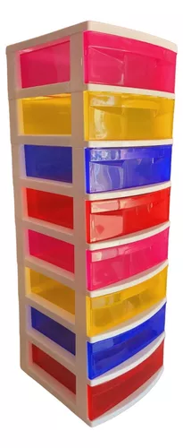 Cajonera - Organizador Plastico 8 Espacios Colores 96x32x36