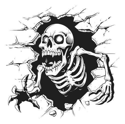 Calcomanía De Calavera De Halloween