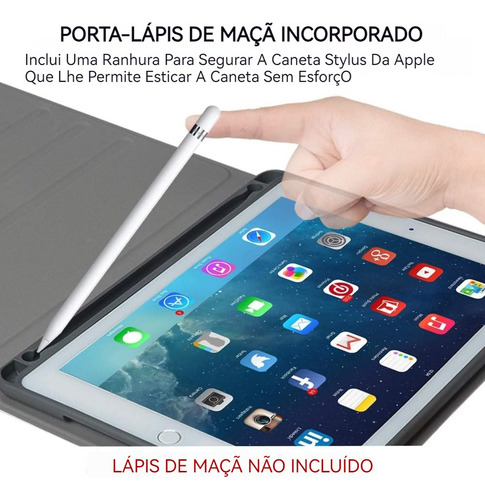 Touch Abnt2 Teclado + Mouse + Capa Para iPad Air6/air5/air4 Cor Preto