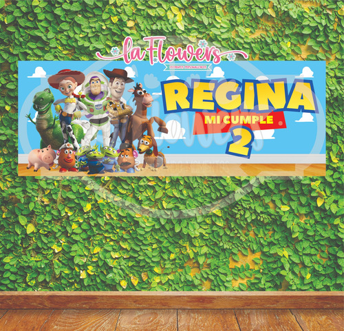 Lona Banner Para Fiesta Personalizada Buzz, Woody Y Jessie