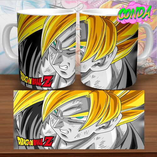 Taza Mágica De Goku Super Sayajin En Gris - Cerámica - Conda