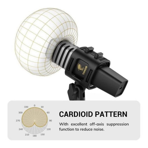 Imagen 5 de 6 de Micrófono Tonor Usb Condensador Con Filtro Pop Y Trípode