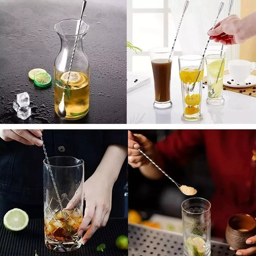 10 Piezas Agitadores Bebidas Cuchara De Acero Inoxidable