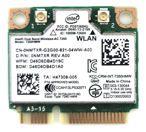 Intel Dual Band Wireless-ac 7260 2x2 Network Mas Adaptado...
